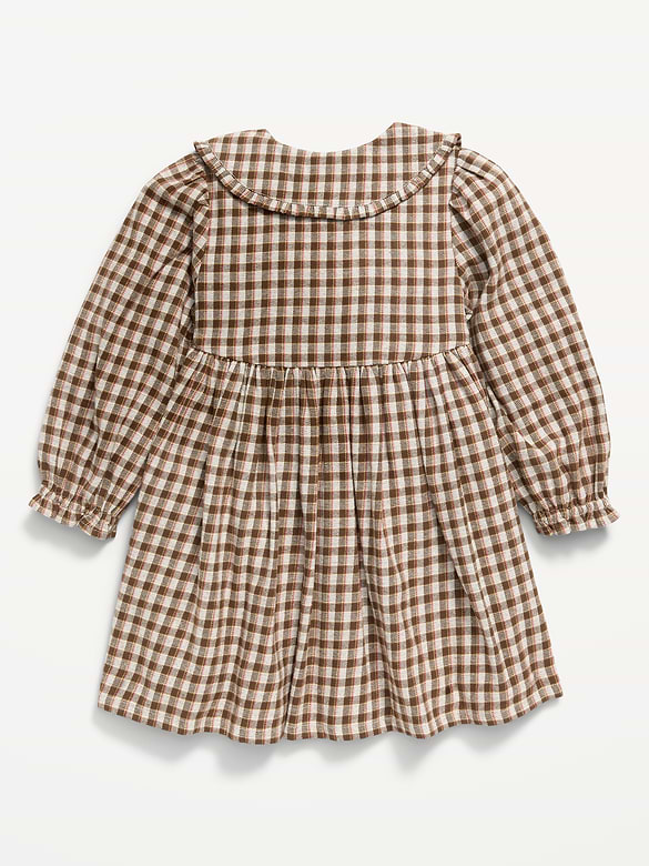 Long-Sleeve Flannel Dress for Toddler Girls