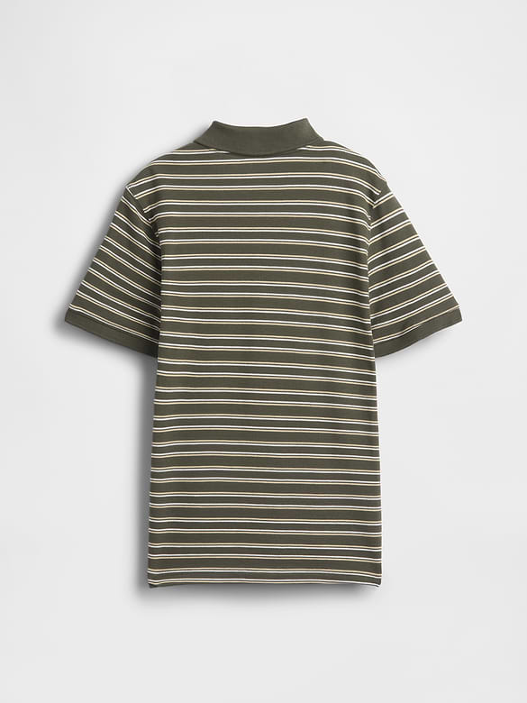 Kids Stripe Pique Polo Shirt