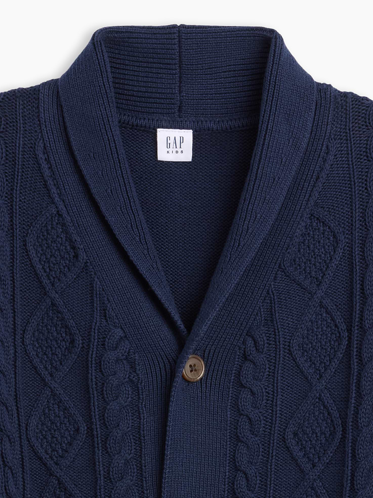 Image number 2 showing, Kids Relaxed Cable-Knit Cardigan