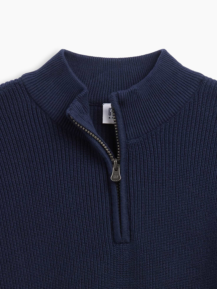 Image number 2 showing, Kids Relaxed Quarter-Zip Sweater