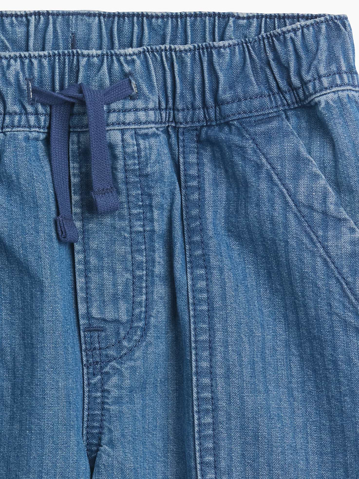Image number 2 showing, Kids Pull-On Loose Textured Denim Shorts