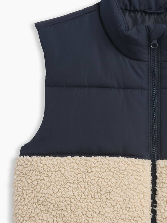 Kids Relaxed Sherpa Puffer Vest