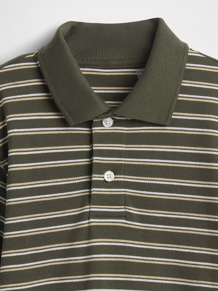 Image number 2 showing, Kids Stripe Pique Polo Shirt