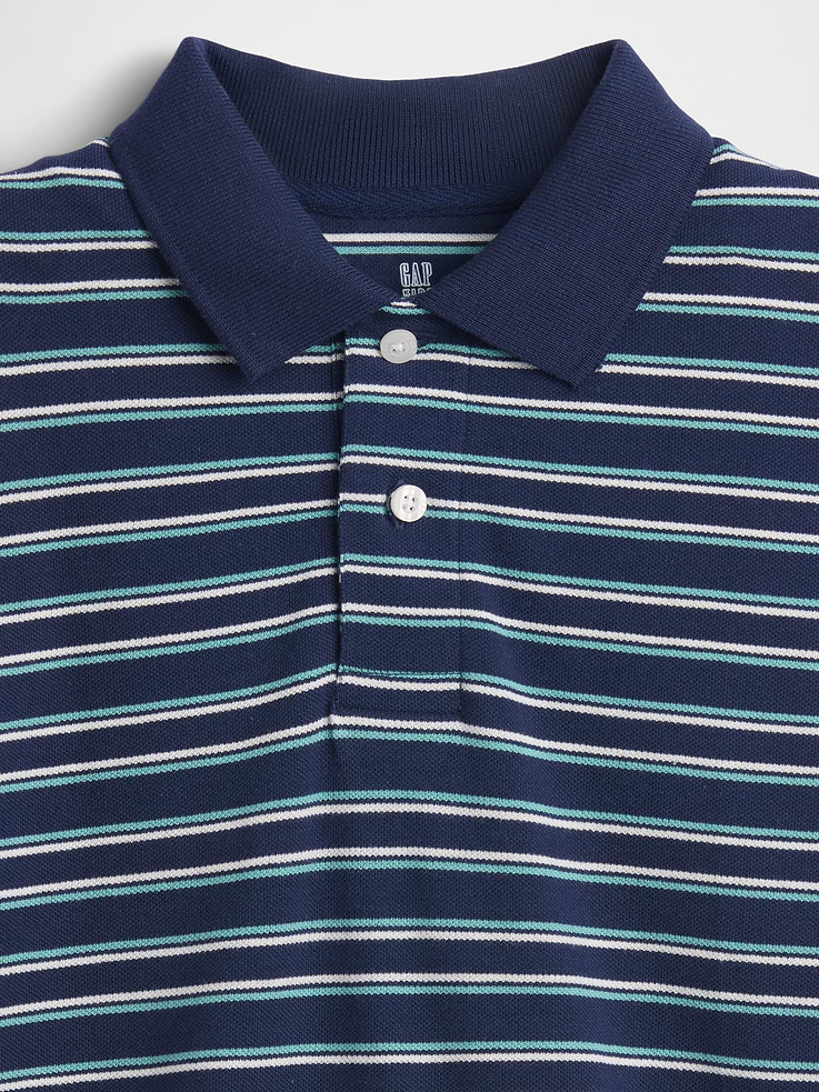Image number 2 showing, Kids Stripe Pique Polo Shirt