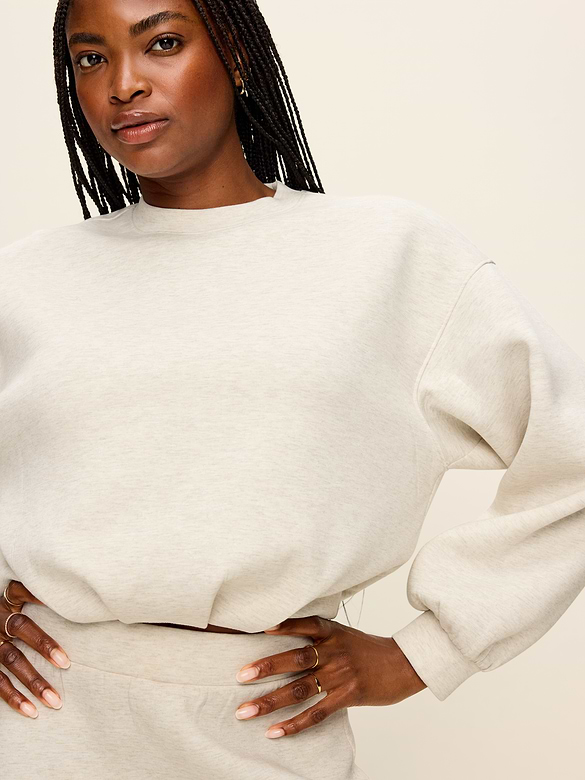 Bounce Fleece Bubble-Hem Sweatshirt