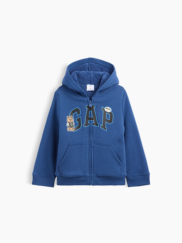 babyGap Sherpa-Lined Logo Zip Hoodie