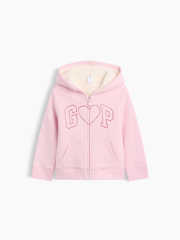 babyGap Sherpa-Lined Logo Zip Hoodie