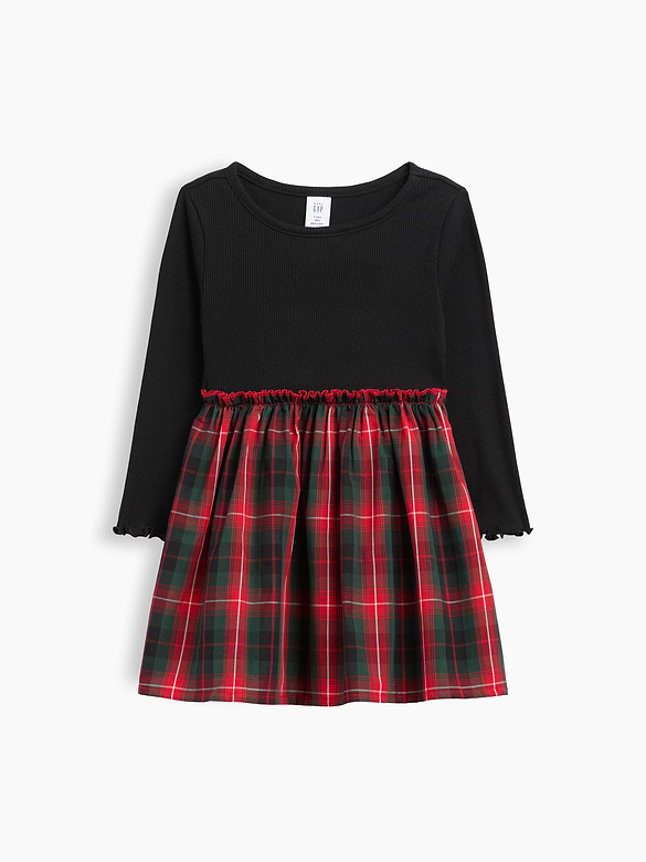 babyGap Ribbed Plaid Dress