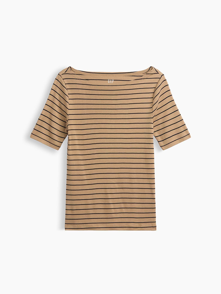 Image number 1 showing, Modern Ribbed Boatneck Top