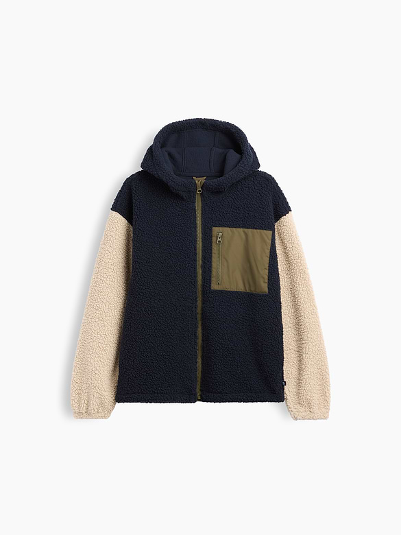 Kids Relaxed Colorblock Sherpa Hoodie