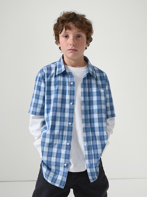 Kids Print Poplin Shirt