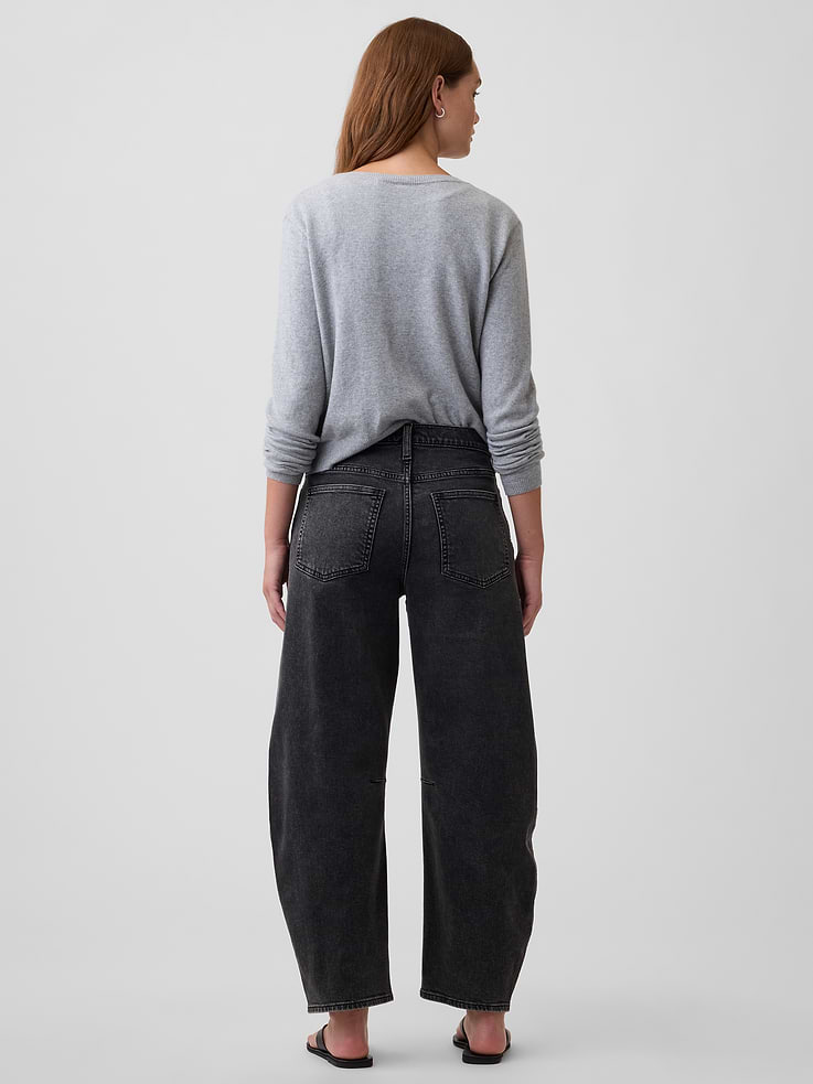 Image number 4 showing, High Rise Barrel Jeans