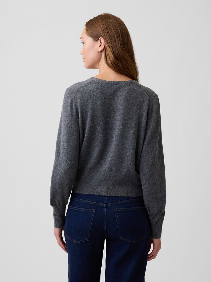 Image 2 of 5, CashSoft Cropped V-Neck Cardigan