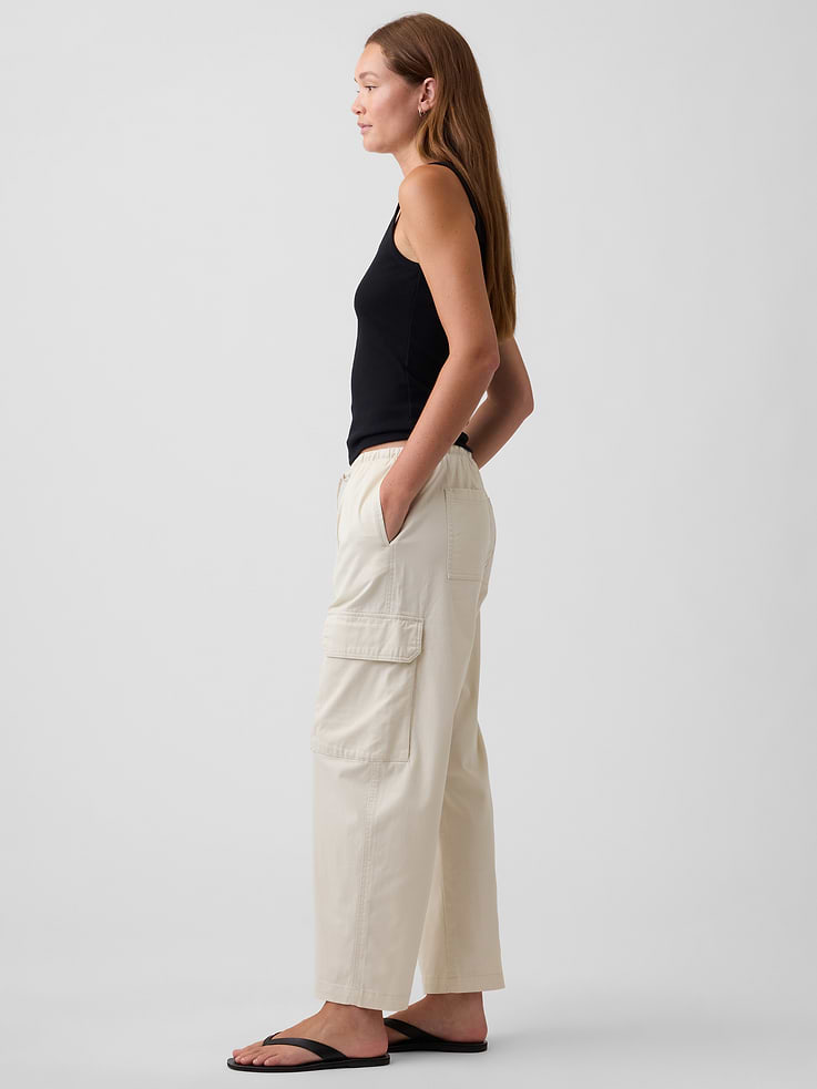 Image number 3 showing, Mid Rise Pull-On Barrel Khakis