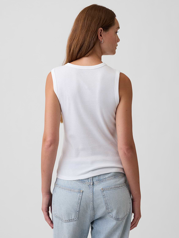 Modern Ribbed High-Neck Tank Top