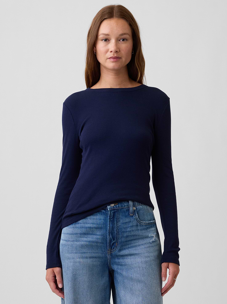 Image 1 of 5, Soft ribbed knit., Long sleeves., Crewneck., Select styles have allover print or stripes., Product #1179570