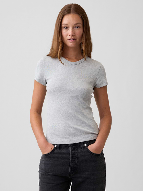 Modern Ribbed High-Neck T-Shirt