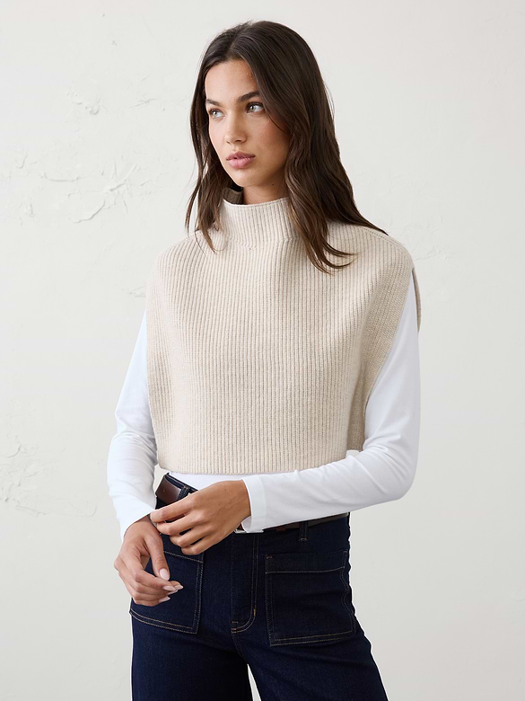 Mock-Neck Sweater Bib