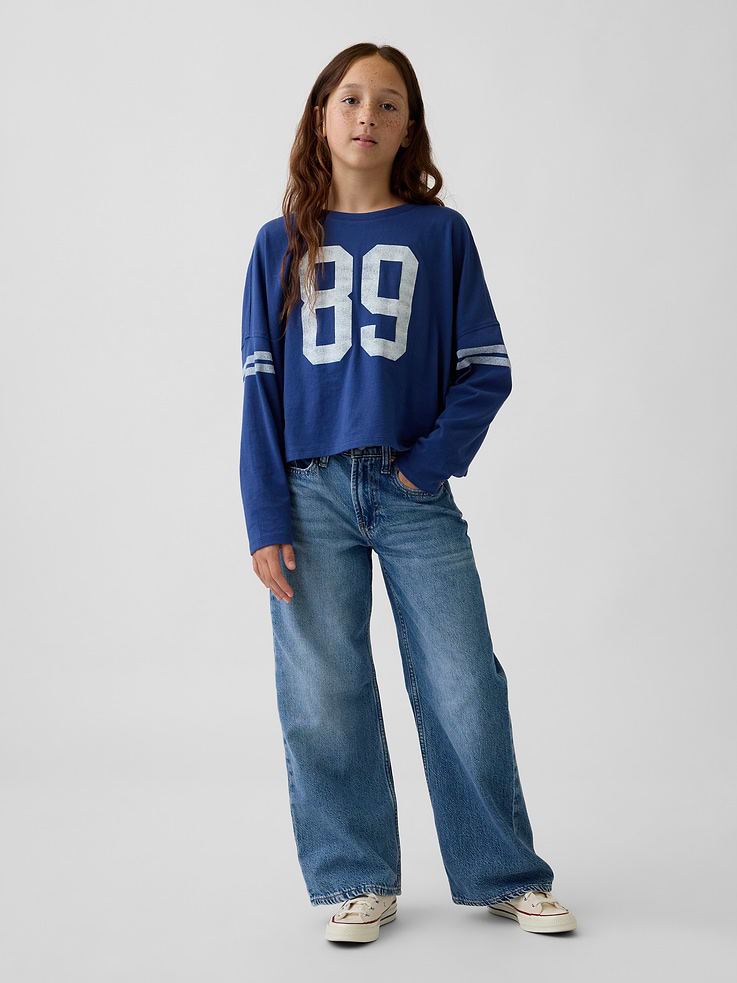 Image number 1 showing, Kids Low Rise Stride Wide-Leg Jeans
