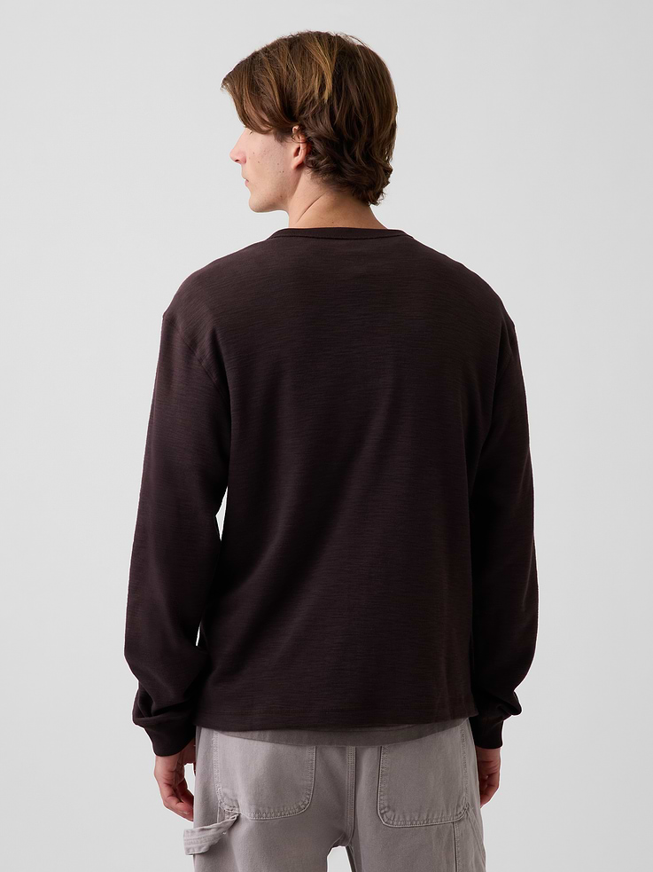 Image 3 of 5, Relaxed Henley T-Shirt