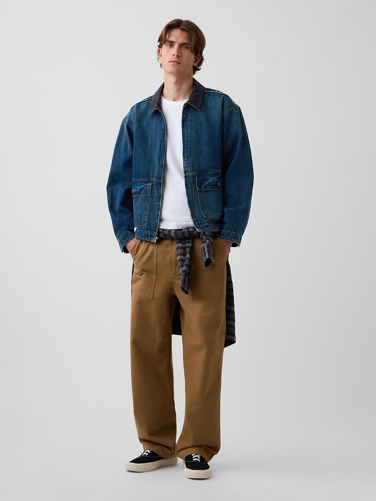 L'image numéro 5 présente Pantalon coupe ample années 1990 à chevrons