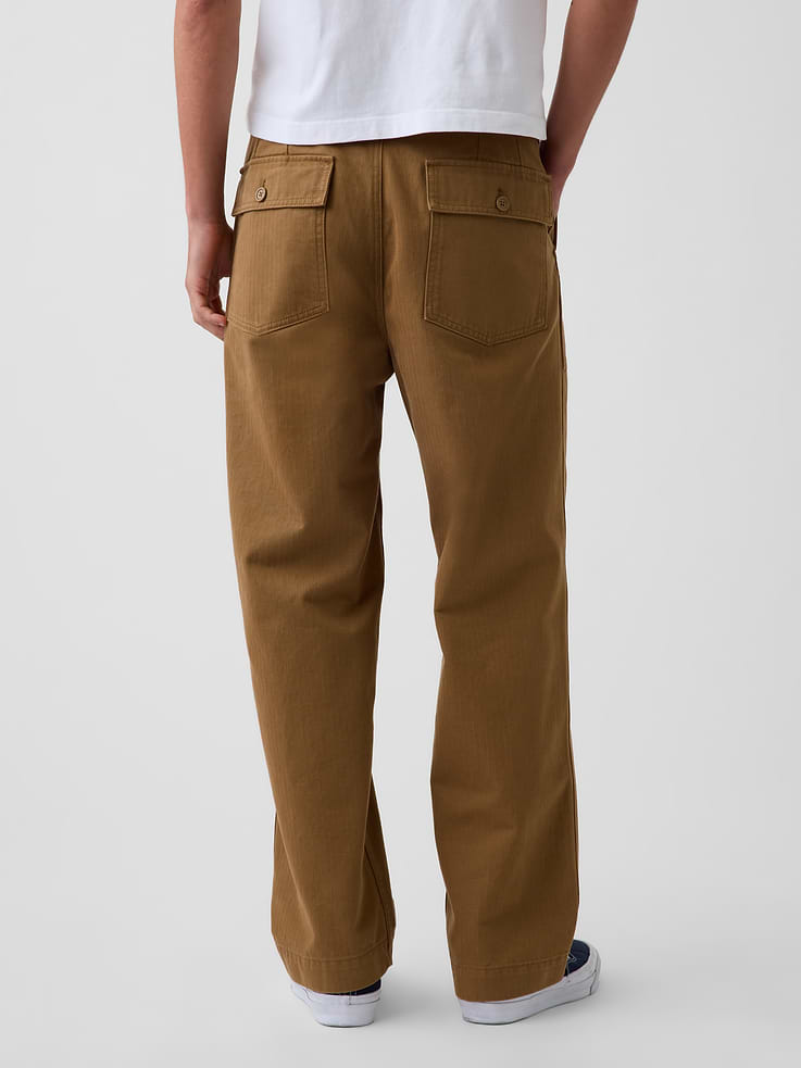 L'image numéro 4 présente Pantalon coupe ample années 1990 à chevrons