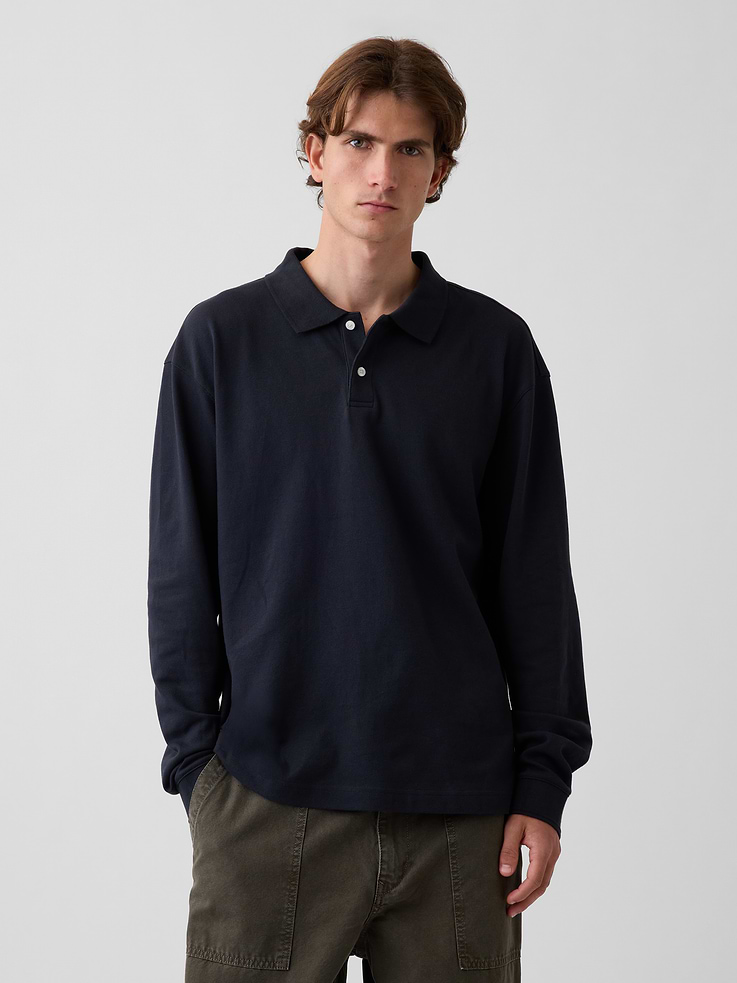 Image number 1 showing, Oversized Pique Polo Shirt