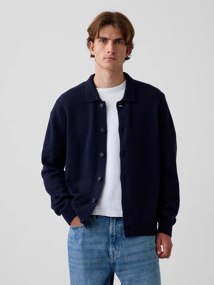 Image number 1 showing, Relaxed Polo Cardigan Sweater