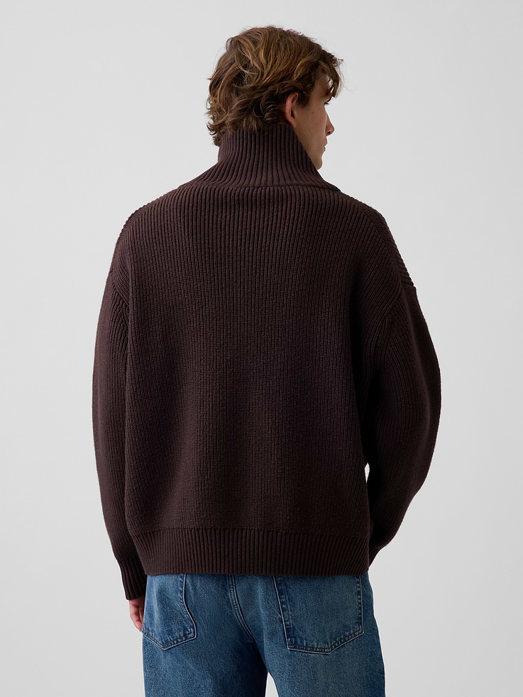 Image number 3 showing, Oversized Double-Zip Cardigan Sweater