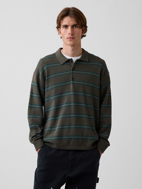 Relaxed Polo Sweater