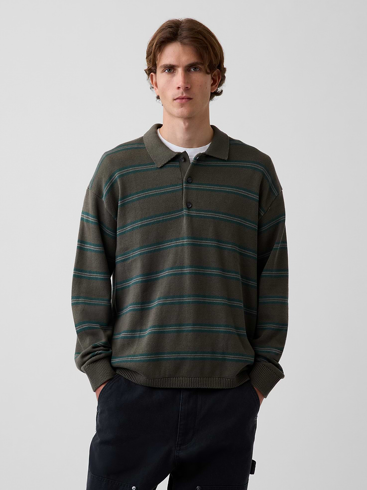 Image number 1 showing, Relaxed Polo Sweater