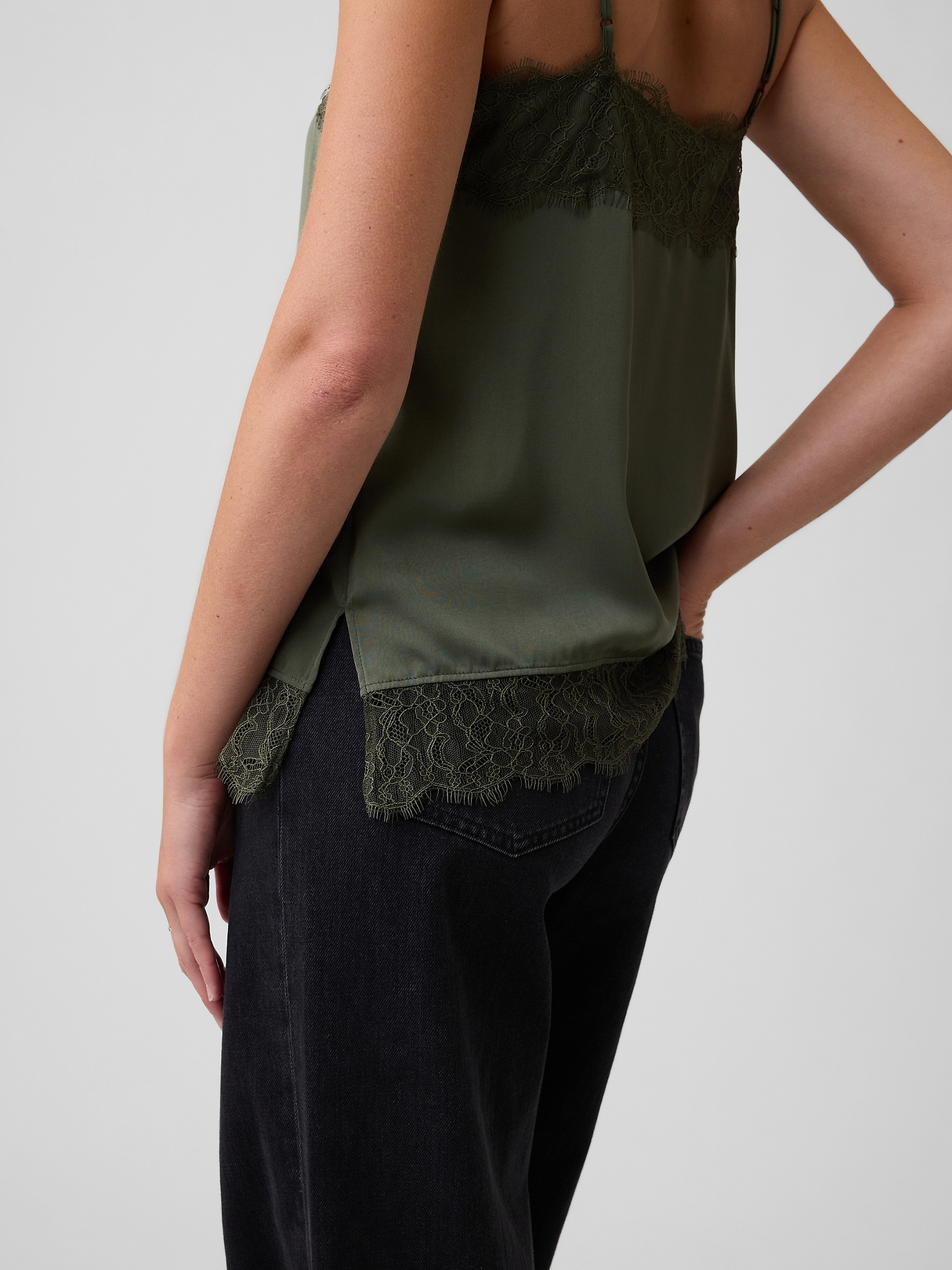 Satin Lace-Trim Cami | Gap Factory