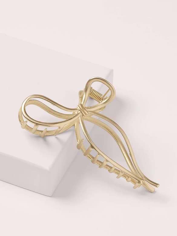 The Hair Edit Gilded Bow Claw Clip
