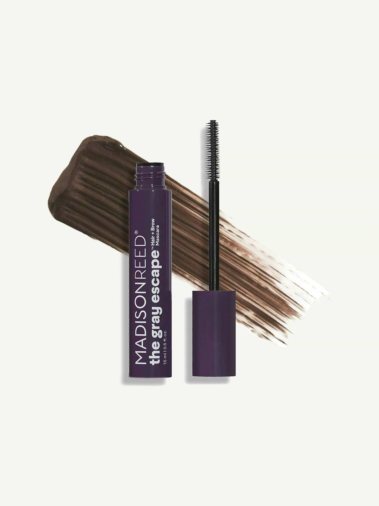 Image 1 of 6, meet your effortless, on-the-go, fast-fix – The Gray Escape Hair + Brow Mascara, this quick-cover root touch-up features a unique precision brush for targeted gray coverage, while the quick-drying formula blends seamlessly into hair, also ideal for brows, this multi-tasking root cover-up keeps grays covered and brows effortlessly perfected, toss it in your bag for easy gray coverage touch-ups anytime, anywhere., fast-fix mascara covers roots, grays, and perfects brows, quick-drying formula - lasts all day, blends seamlessly with your color, smudge, flake, sweat, pillow-proof, smart 8-Free formula - no ammonia, PPD, resorcinol, parabens, phthalates, gluten, SLS, or titanium dioxide, full of argan oil and ginseng root extract for softness + shine, cruelty-free & Leaping Bunny Certified, Product #1201475