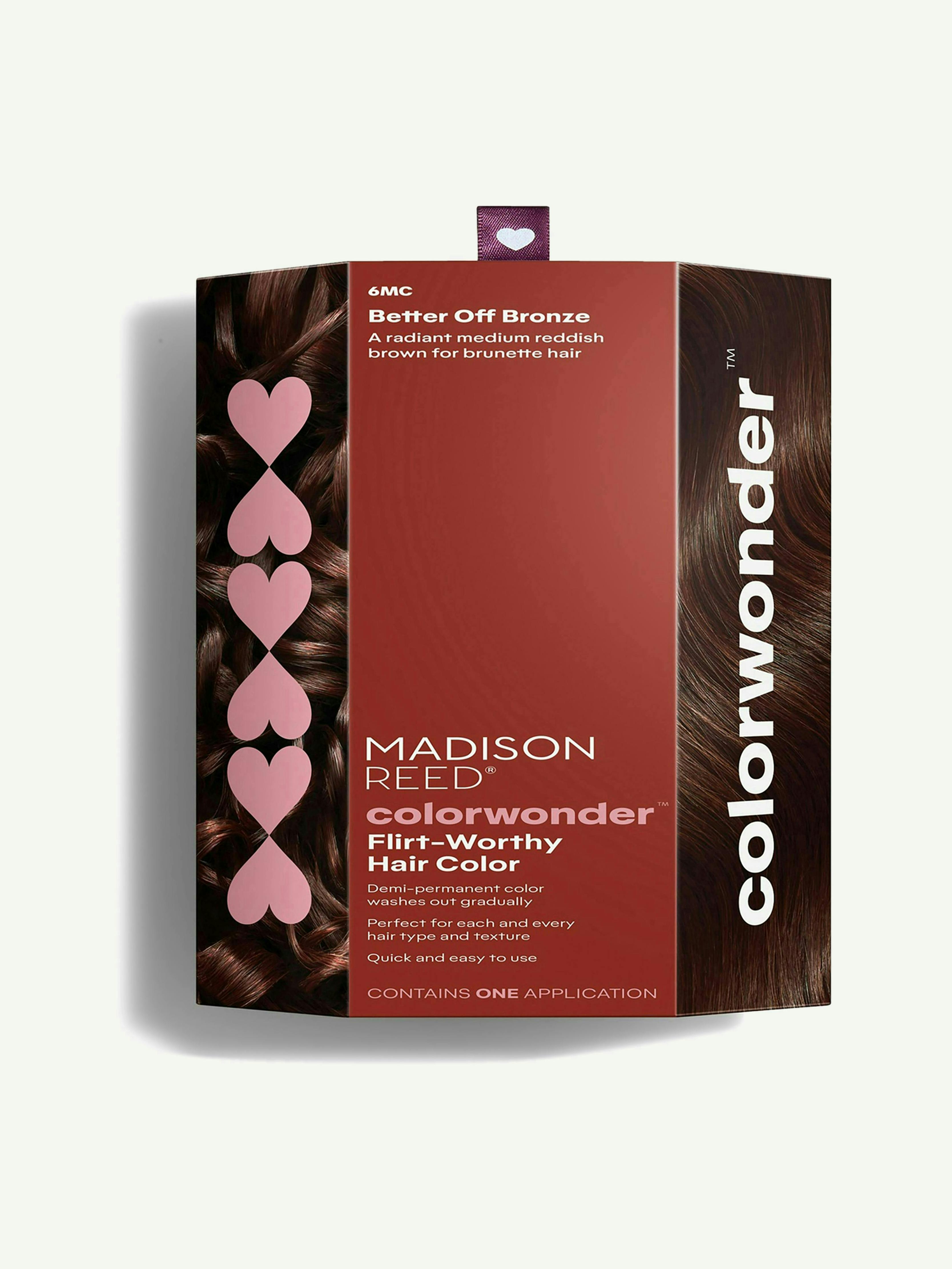 Image 1 of 6, ColorWonder is vibrant, demi-permanent hair color for an instant vibe shift, it works in just 20 minutes, lasts up to 25 washes, and washes out gradually – reducing the look of harsh root regrowth, ColorWonder can add a pop of color to lightened hair, darken or enhance your current shade, or – with “N” shades – blend early signs of gray, achieve salon-worthy color with a demi-permanent formula that delivers intense pigmentation and eye-catching brilliance, free from ammonia, PPD, resorcinol, parabens, phthalates, gluten, SLS, and titanium dioxide, enriched with keratin, argan oil, and ginseng root extract, it not only colors but also nourishes, leaving your hair silky, shiny, and healthy, designed to work with all hair textures and types., includes: one tube of demi-permanent color, one color activator, one protective hair cap, one cleansing wipe, one color solve shampoo packet, and one color solve conditioner packet, Product #1201609