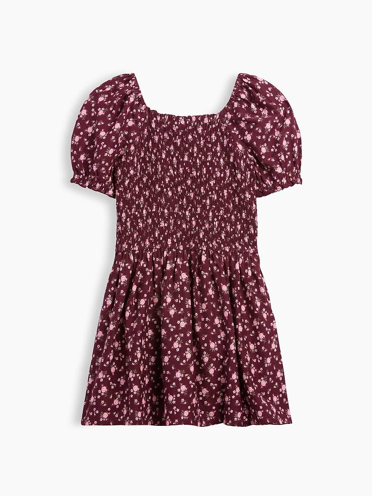 Image number 3 showing, Kids Smocked Puff Sleeve Dress