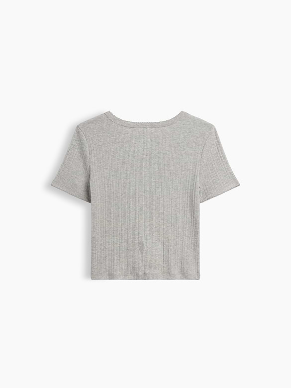 Kids Ribbed Button-Front Top