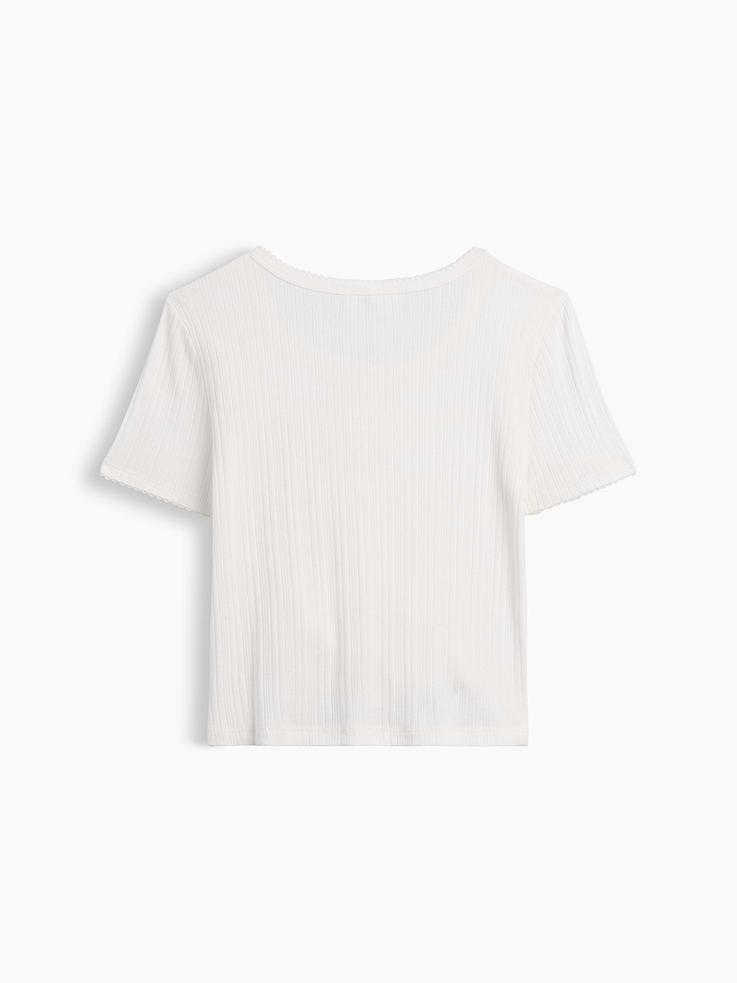 Image number 3 showing, Kids Ribbed Button-Front Top