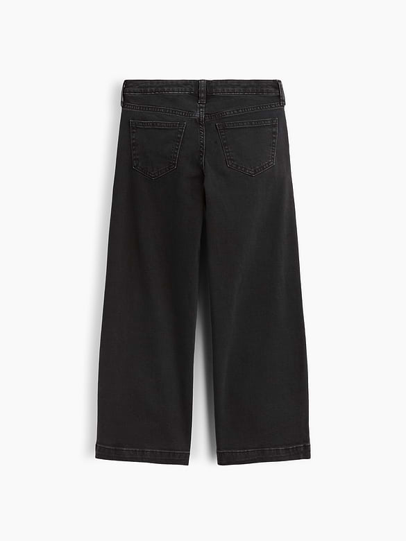 Kids High Rise Wide-Leg Ankle Jeans