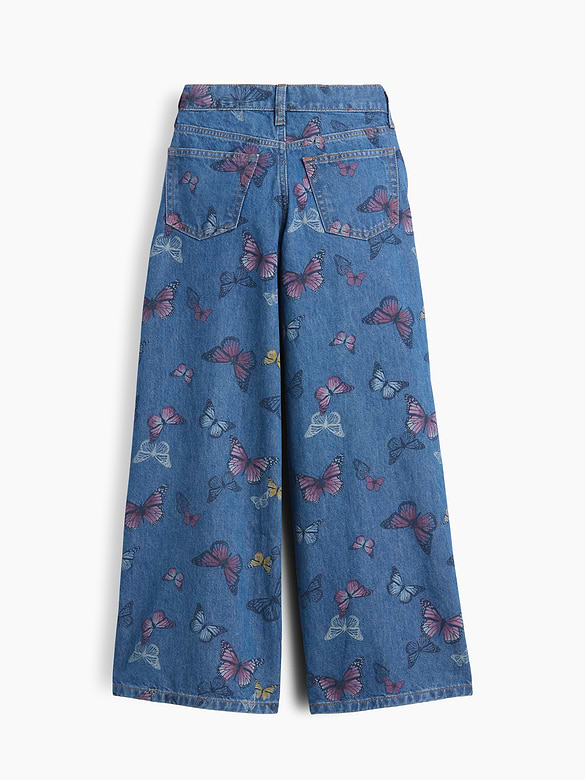 Kids Low Rise Print Baggy Jeans
