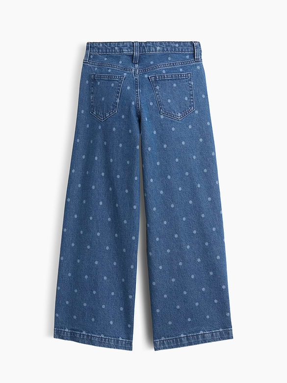 Kids High Rise Wide-Leg Ankle Jeans