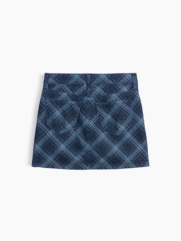 Kids Plaid Denim Skirt