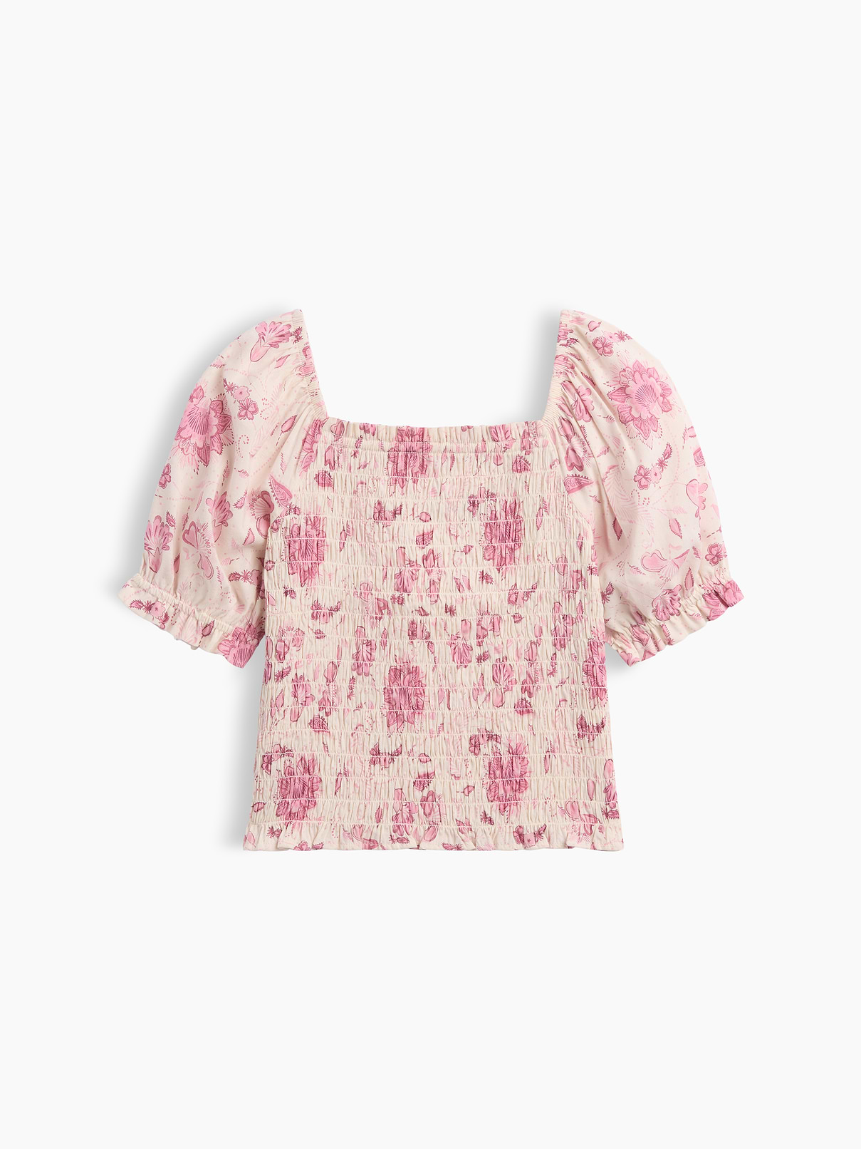 Image number 3 showing, Kids Puff Sleeve Smocked Peplum Top
