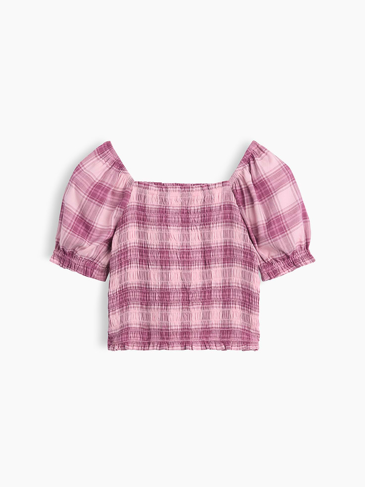 Image number 3 showing, Kids Puff Sleeve Smocked Peplum Top