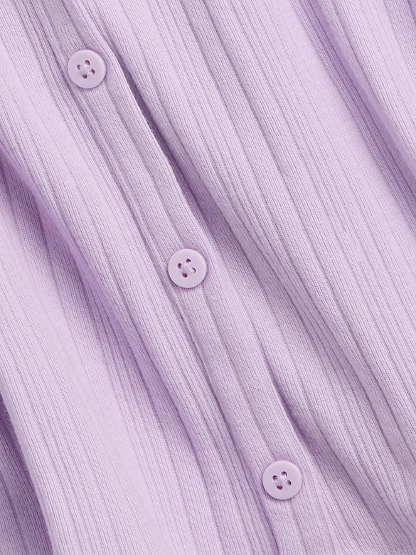 Kids Ribbed Button-Front Top