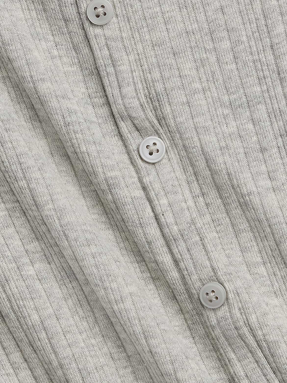 Kids Ribbed Button-Front Top