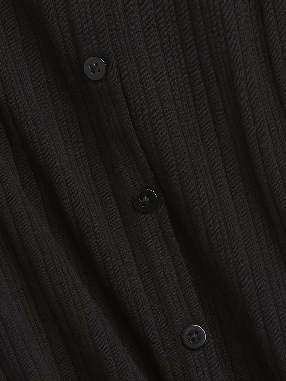 Kids Ribbed Button-Front Top