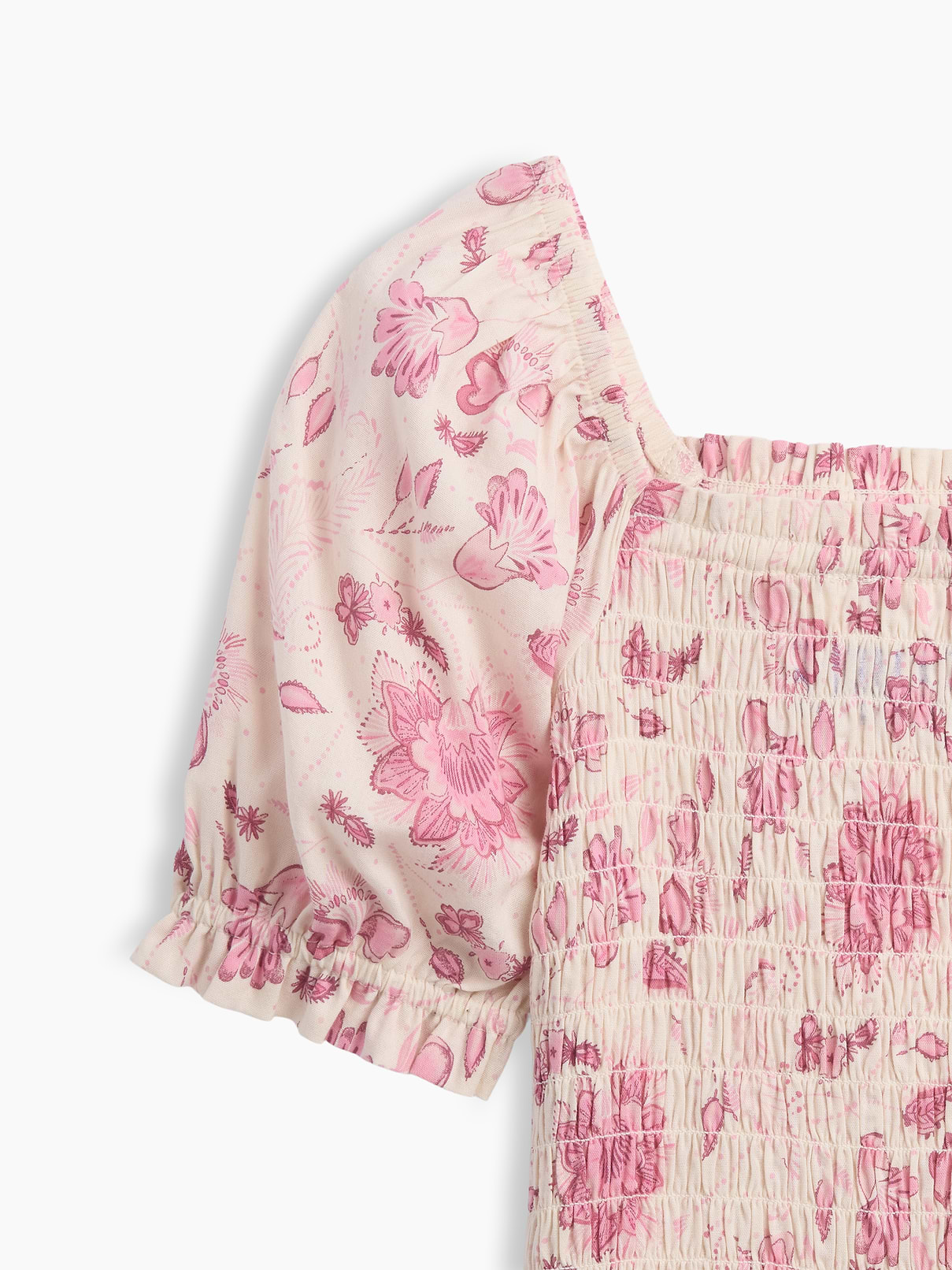 Image number 2 showing, Kids Puff Sleeve Smocked Peplum Top