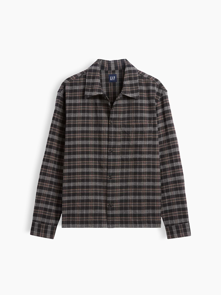 L'image numéro 5 présente Chemise décontractée en flanelle à ourlet droit
