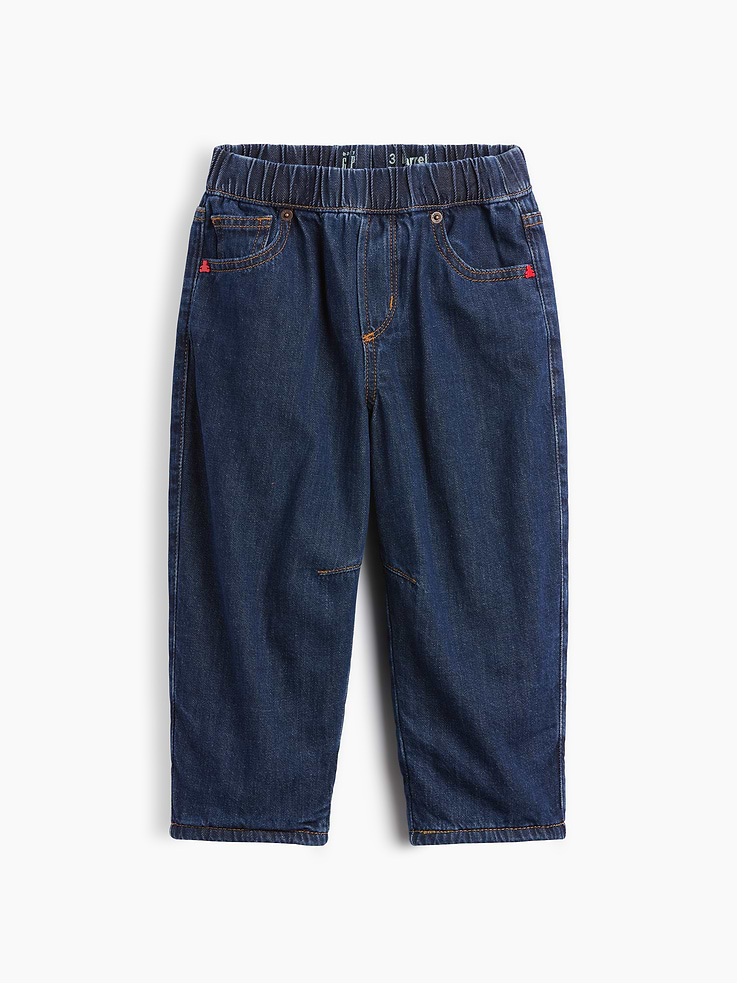 Image 2 of 4, Baby & Toddler Cozy-Lined Barrel Jeans